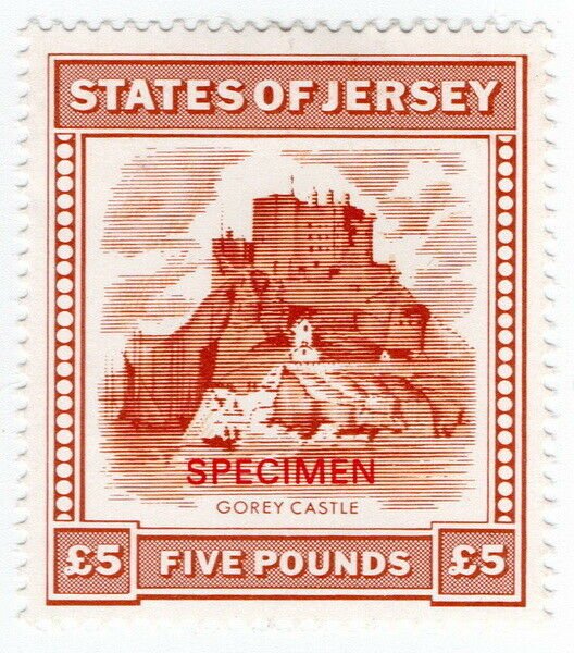 (I.B) Jersey Revenue : Duty Stamp £5 (specimen)