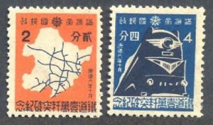 Manchukuo Sc#130-131 Railroad Network (1939) MH