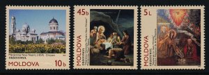 Moldova 247-9 MNH Christmas, Art, Architecture