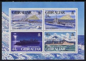 GIBRALTAR - 1995 - Warships of WWII, #3 - Perf Min Sheet - Mint Never Hinged