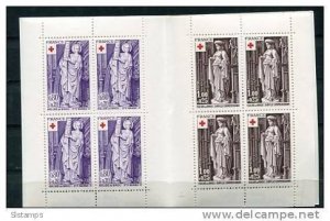 France 1976 Bkl pane+gutter between Sc B496a MNH Red Cross