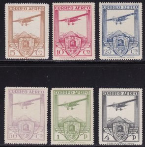 1930 SPAIN, Air Mail 50/55 set of 6 stamps - MNH** - check digits on reverse