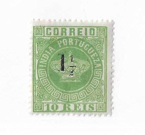 Portuguese India Sc #160  1 1/2 on 10 reis OG VF