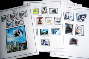 COLOR PRINTED MONACO 2011-2020 STAMP ALBUM PAGES (63 illustrated pages)