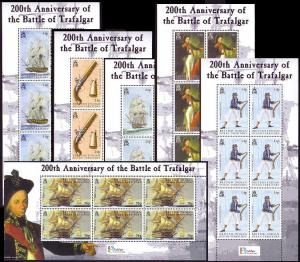 BIOT Battle of Trafalgar Sheetlets SG#319/24 CV£60+