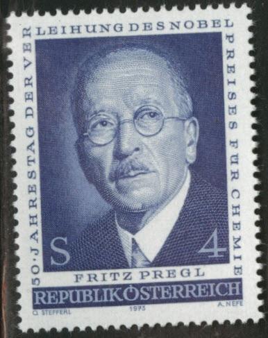 Austria Scott 978 MNH** 1973 Pregl Nobel Prize in Chemistry