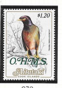 Aitutaki  #O38 $1.20 Birds (MNH) CV $5.00