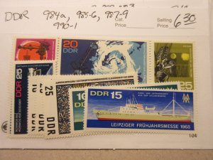 GERMANY DDR Scott 984a, 985-6, 987-9, 990-1 MINT HINGED Cat $6.30