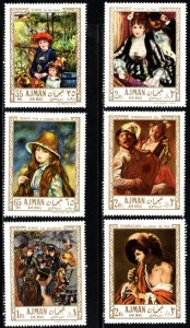 1967 Ajman Scott #- 176-181 European Paintings Set/6 MNH