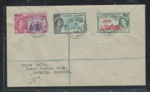 CAYMAN ISANDS (P1706B) 1954 QEII 2D+2 1/2D+9D  THE CREEK  TO ENGLAND