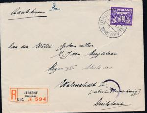 1943 Utrecht Netherlands to Germany Cover Watenstedt Internment Camp KZ