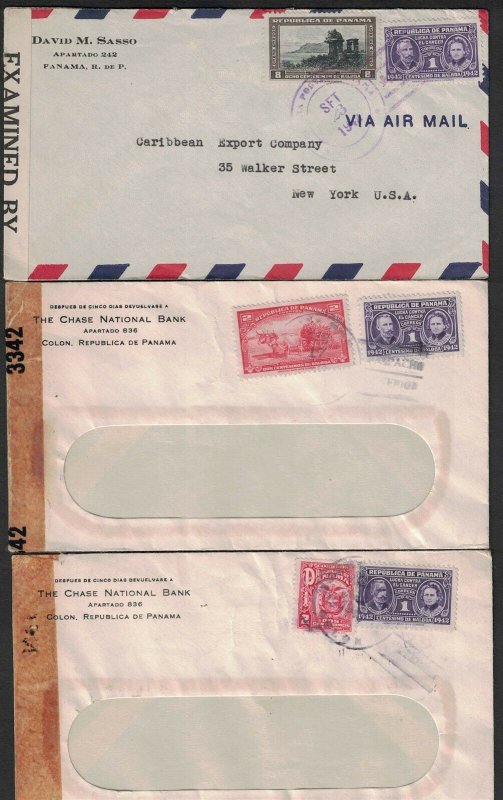 Lot of 3 PANAMA Censor Covers - See Photos V10 