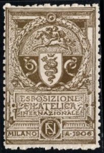 1906 Italy Poster Stamp Milan International Philatelic Exhibition MNH