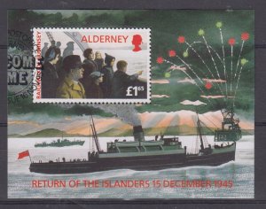 Alderney 1995 Return Islanders Anniversary Miniature Sheet,  superb fine used