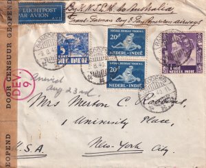 1940 Bandoeng, Dutch East Indies to New York, NY, Airmail, Pacific ... (C5870)