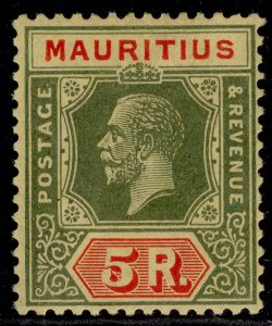 MAURITIUS GV SG203b, 5r green & red/pale yellow, LH MINT. Cat £100. DIE II