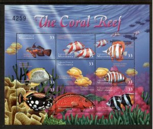 Micronesia 2000 - Marine Life Coral Fish - Sheet of 9 Stamps - Scott #399 - MNH