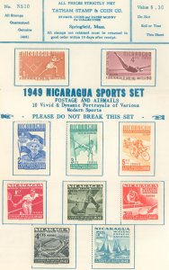 Nicaragua #717-721 Unused  (Scouts) (Sports)