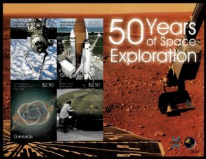 Grenada 2008 - Space - Sheet of 4 IMPERF Stamps - Scott #3700 - MNH