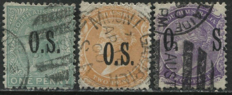 South Australia QV 1891 1d and 2d (2) Officials used