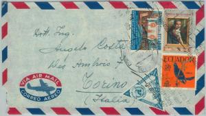 67213 - ECUADOR - Postal History - AIRMAIL COVER to ITALY  1960