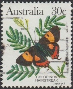 Australia 1983 Sc#875A, SG#792a 30c Chlorinda Hairstreak Butterfly USED-Fine-NH.