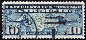 SC#C7 10¢ Map & Planes (1926) Used