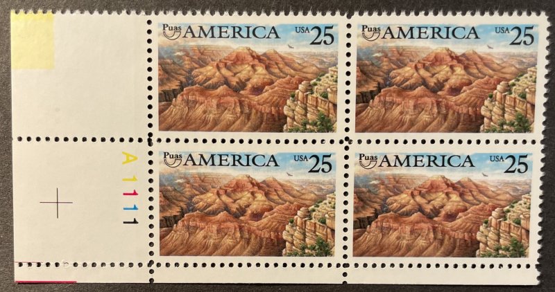 US #2512 MNH - Plate Block of 4:  25c Puas America 1990 [PB101]