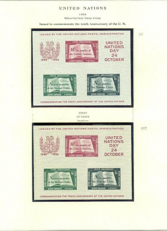 EDW1949SELL : UNITED NATIONS 1955 Scott #38. 1st & 2nd Printing. VF, MNH + FDCs.