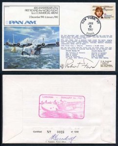 FF37c 1st Round the World Flight by a Commercial Airline Signed Robert Ford