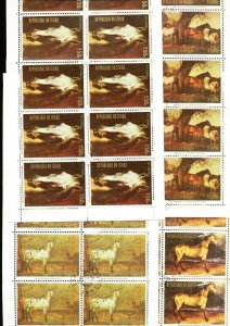 CHAD - Scott C154A-D - CTO sheets of 10 each - Horses - 1973 ---- five scans