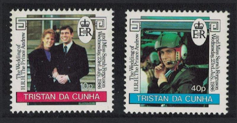 Tristan da Cunha Royal Wedding Prince Andrew 2v SG#415-416