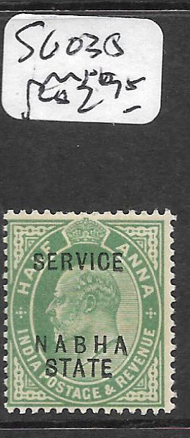 INDIA NABHA (P2809B) KE 1/2A SERVICE   SG O35  MNH