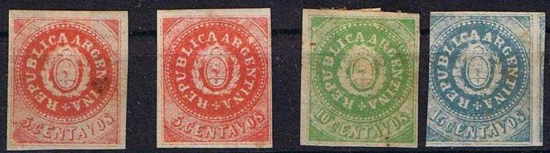 Argentina 1862,Sc.#7C; 7Fr, 7a unused