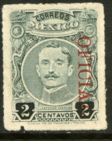 MEXICO O135, 2¢ OFFICIAL. Unused, H OG. VF.
