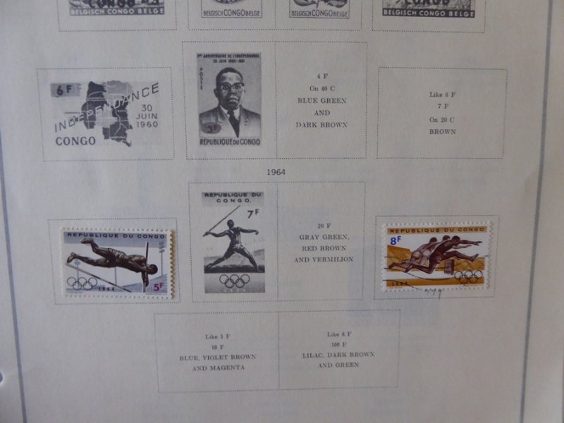 Belgium Congo 1941-1971 Stamp Collection on Alb Pgs