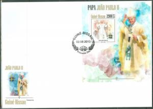 GUINEA BISSAU 2013 POPE JOHN PAUL II SOUVENIR SHEET FIRST DAY COVER