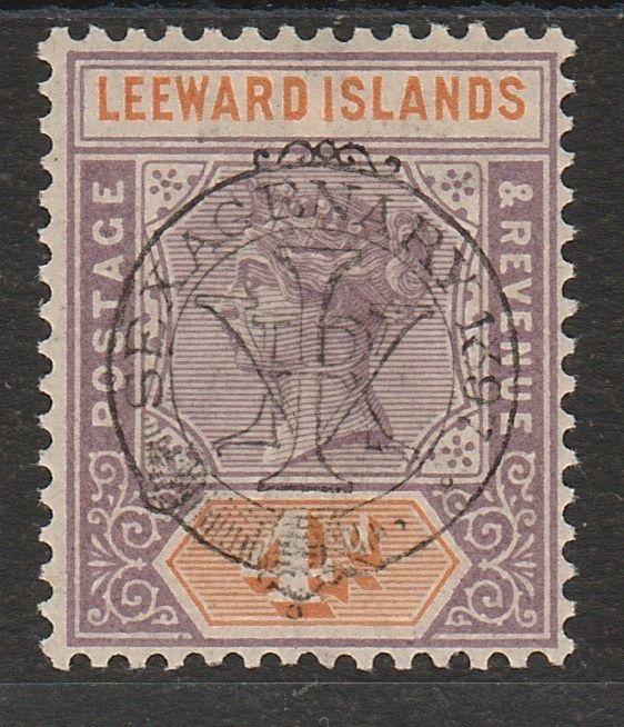 LEEWARD ISLANDS 1897 QV JUBILEE OVERPRINT 4D