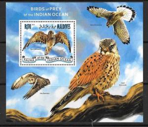 MALDIVE ISLANDS 2014 BIRDS OF PREY OF THE INDIAN OCEAN M/S MNH