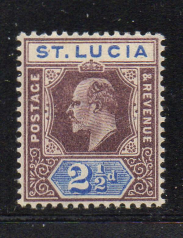 St Lucia Sc 46 1902 2 1/2d violet & ultra Edward VII stamp mint