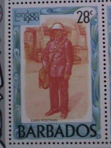 ​BARBADOS-1980-SC#532 LOMDON'80 INTERNATIONAL STAMP SHOW-MNH-S/S-VERY FINE