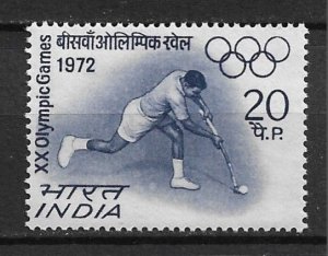 1972 India Sc554 Olympic Games: Feild Hockey MNH