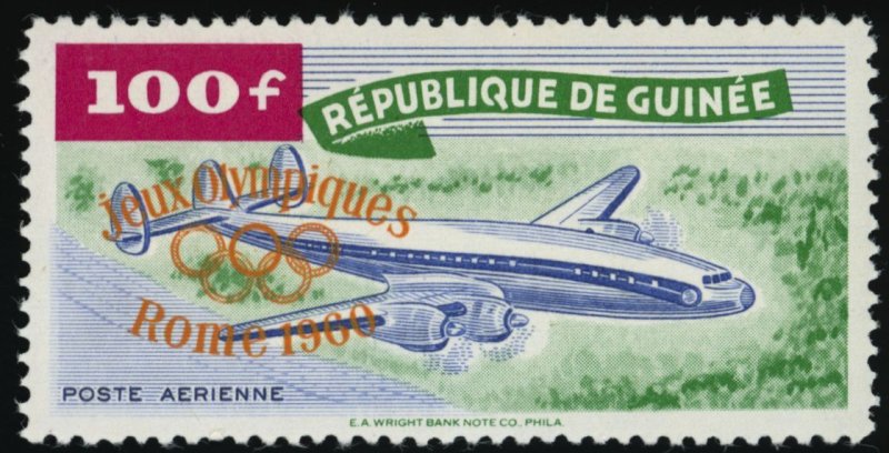 GUINEA Sc C24 Mint LH - 1960 100fr - 1960 Summer Olympic Games - #C14 ovpt