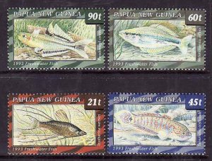 Papua New Guinea-Sc#810-13- id6-unused NH set-Marine Life-Freshwater Fish-1993-