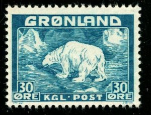 ES-353 GREENLAND 1938 POLAR BEAR SC 7 SG 6 MNT NEVER HINGED