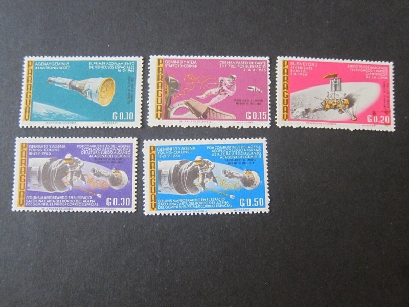 Paraguay 1966 Sc 978-82 space set MNH