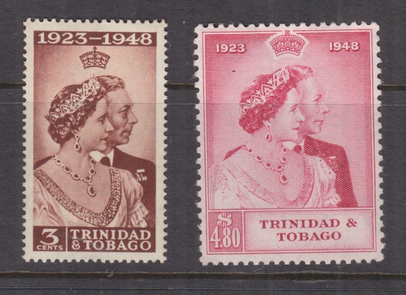 TRINIDAD & TOBAGO, 1948 Silver Wedding pair, mnh.