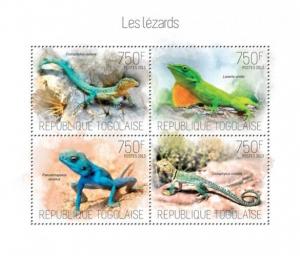 Lizards Eidechsen Reptiles Reptilien Animals Fauna Togo MNH stamp set