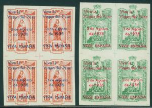 SPAIN Civil War 1937 MNH** Zaragoza Bloco Galvez 788-9