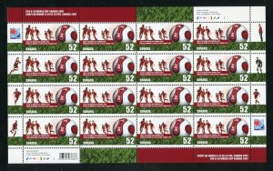 Canada 2220 FIFA Under 20 World Soccer Championships Sheet of 16 Stamps MNH 2007